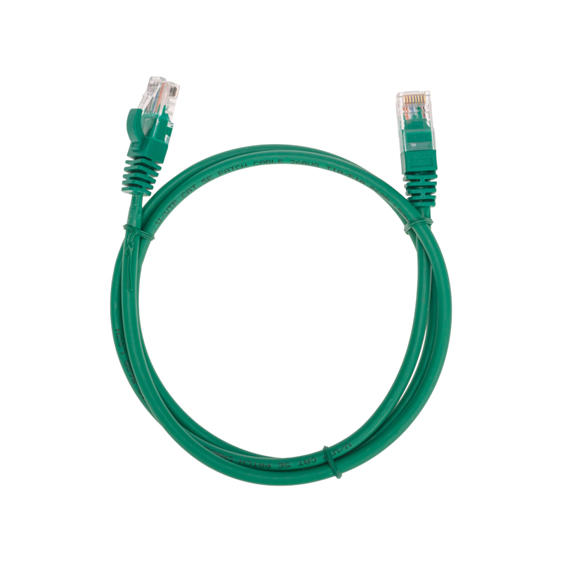 Шнур коммутационный патч-корд U/UTP, CAT 5e, RJ45-RJ45, 26AWG, LSZH, зеленый, 1м REXANT — фото