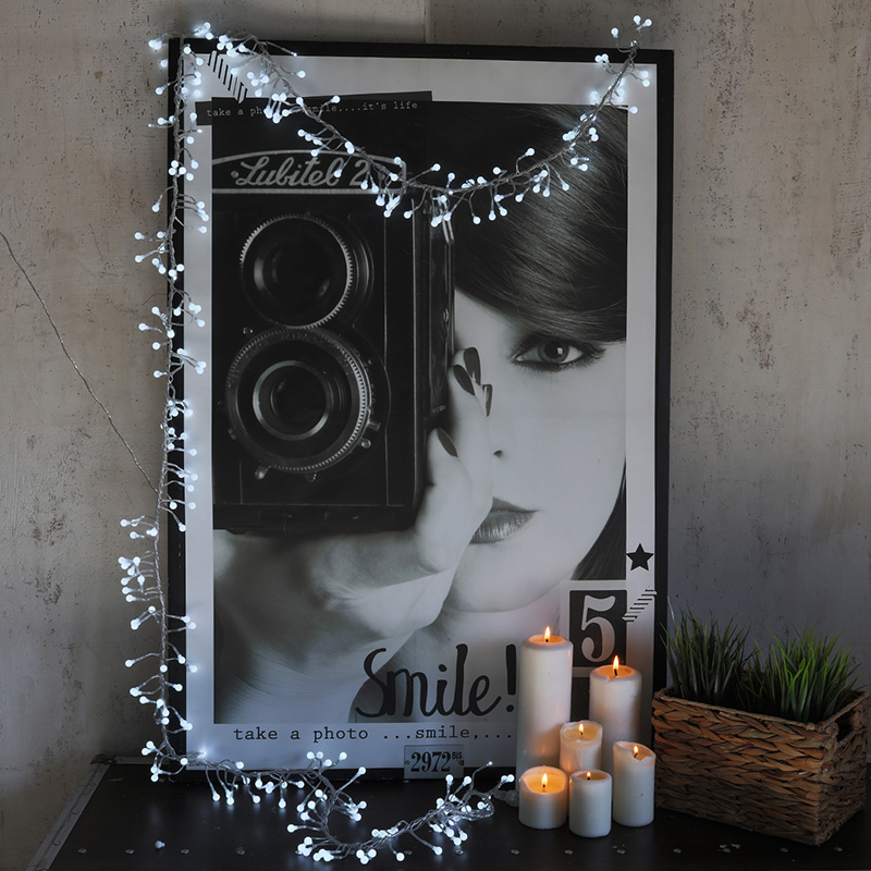 Гирлянда Мишура LED 3 м прозрачный ПВХ, 288 диодов, цвет белый — фото