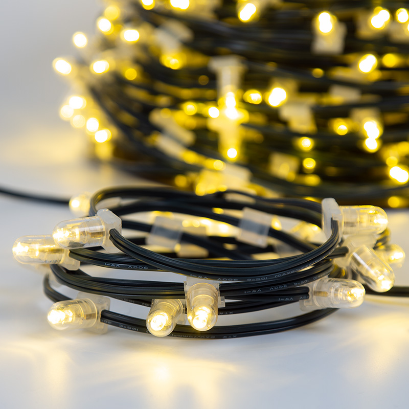 Гирлянда LED Clip Light 12V шаг 150 мм, цвет диодов ТЕПЛЫЙ БЕЛЫЙ, Flashing (Белый) — фото
