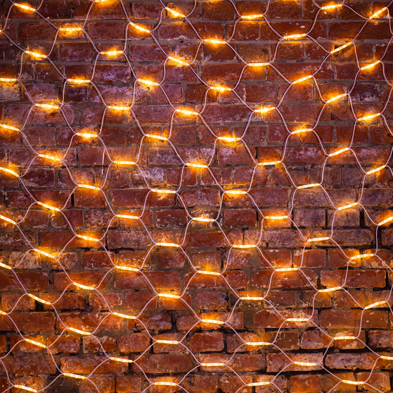 Гирлянда светодиодная Сеть 2x3м 432 LED ТЕПЛЫЙ БЕЛЫЙ белый каучук IP67 постоянное свечение 230В блок в комплекте NEON-NIGHT — фото