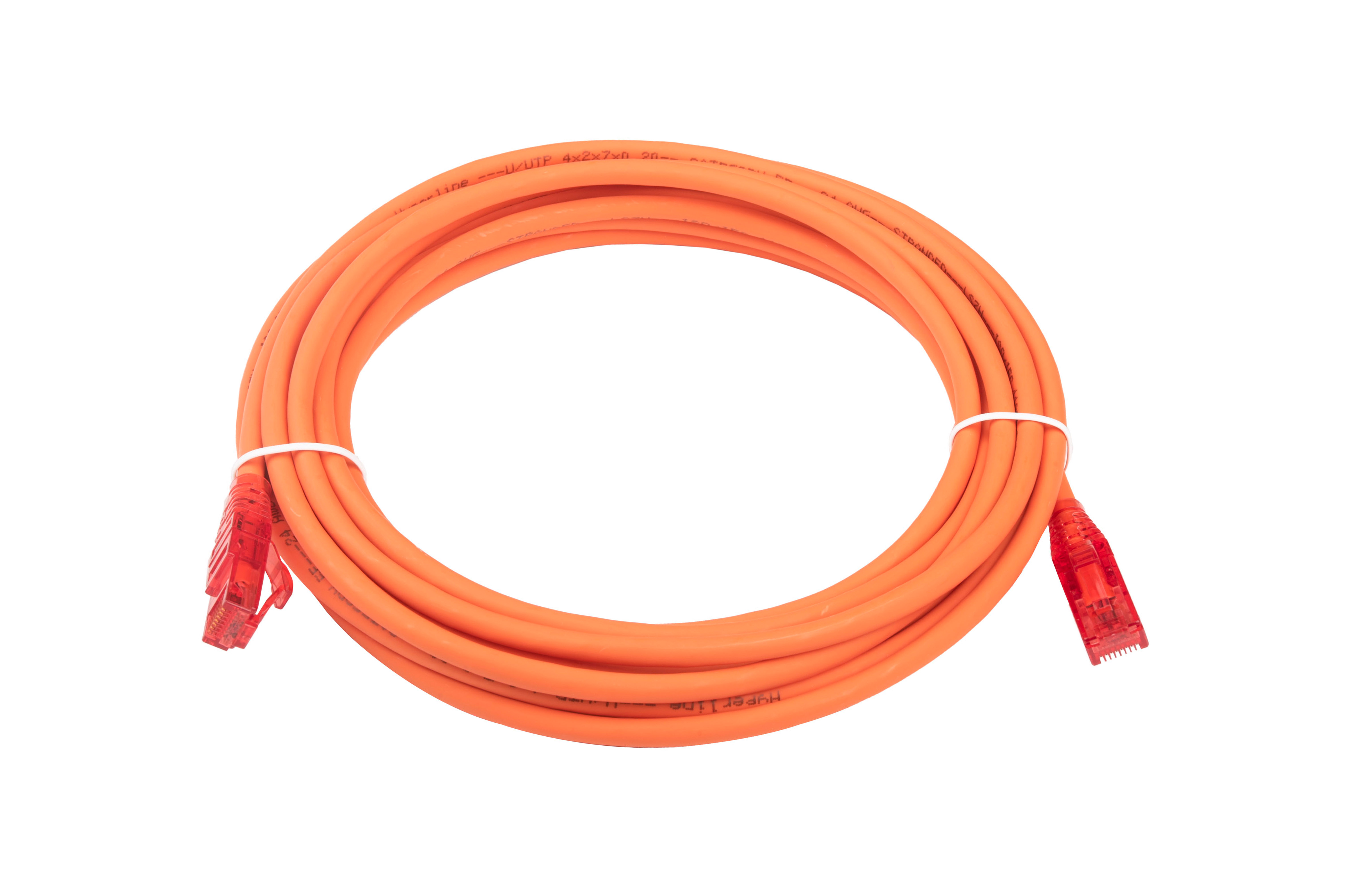 Hyperline PC-LPM-UTP-RJ45-RJ45-C5e-5M-LSZH-OR Патч-корд RJ-45/RJ-45, неэкранированный U/UTP, категория 5e (100% Fluke Component Tested), 24AWG, LSZH, 5 м, оранжевый — фото