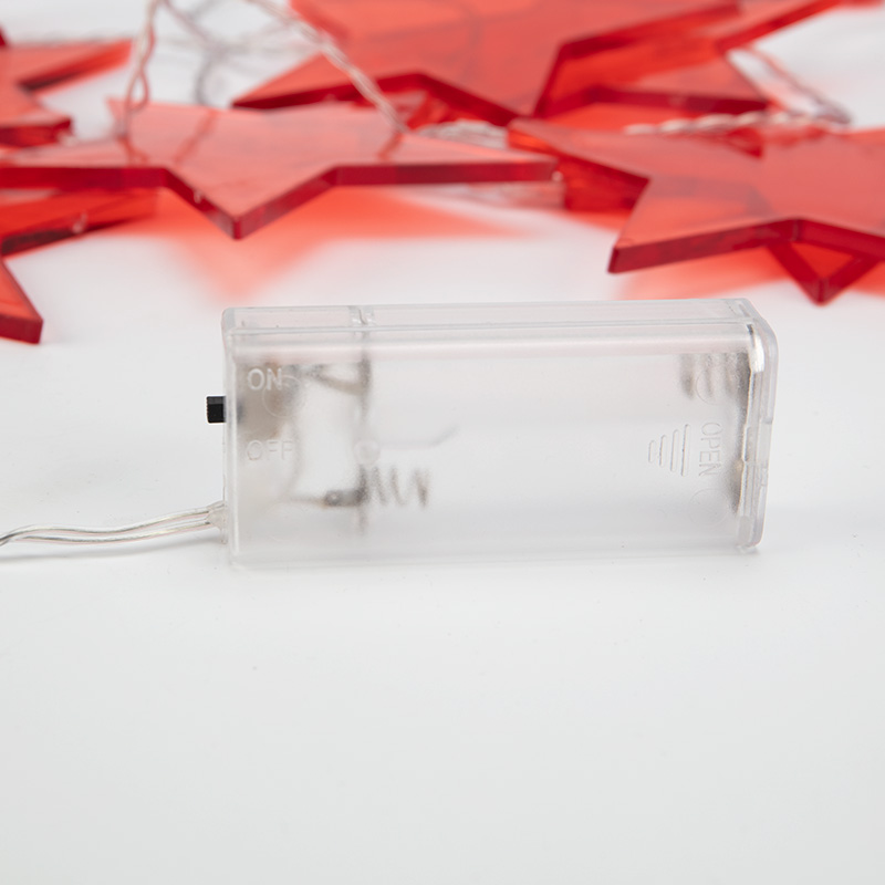 Гирлянда светодиодная Звездопад красная 10 LED, 2,25 м, прозрачный ПВХ, теплый белый свет свечения, 2 х АА (батарейки не в комплекте) NEON-NIGHT — фото