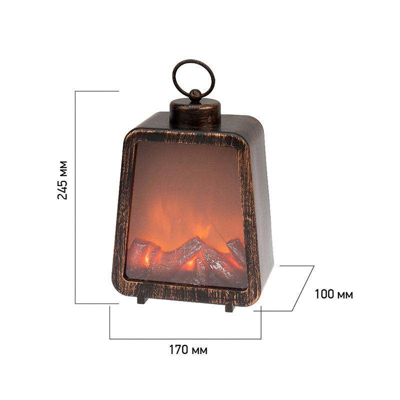 Светодиодный камин Лофт USB с эффектом живого огня 17х10х24.5 см NEON-NIGHT — фото