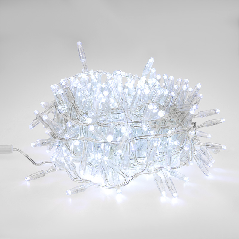 Гирлянда светодиодная Кластер 10м 200 LED БЕЛЫЙ прозрачный ПВХ IP65 постоянное свечение 230В нужен блок 303-500-1 NEON-NIGHT — фото