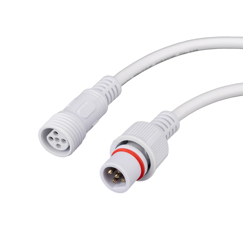 Соединительный кабель 5-контактный (5pin) герметичный (IP67) 5х0.5мм² белый REXANT — фото