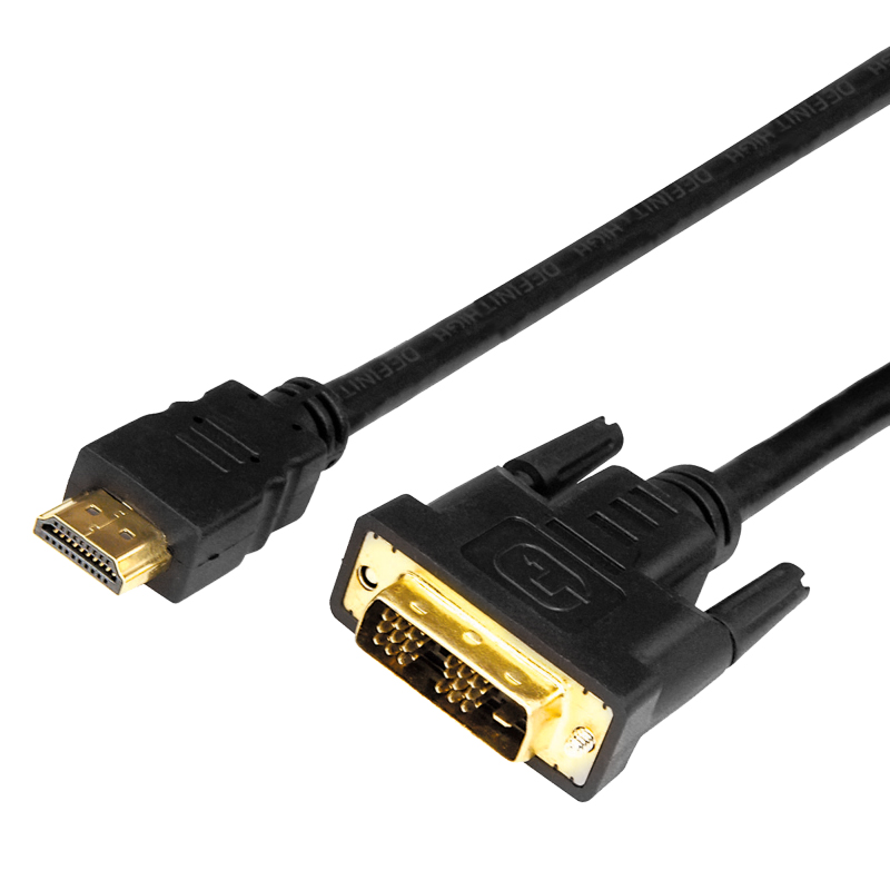 Шнур HDMI – DVI-D, 2м, позолоченный, с фильтрами REXANT — фото