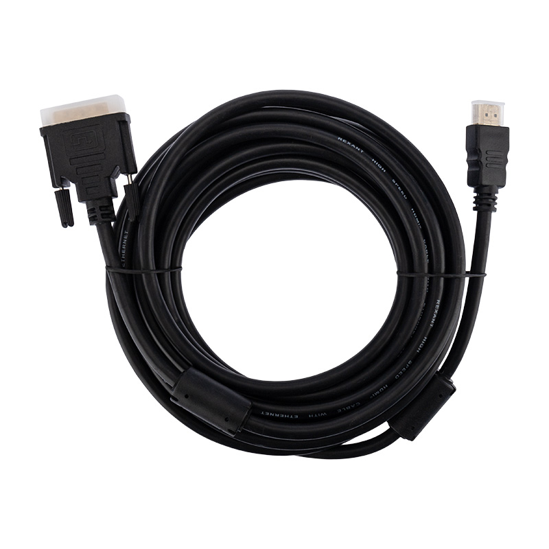Шнур HDMI – DVI-D, 7м, позолоченный, с фильтрами REXANT — фото