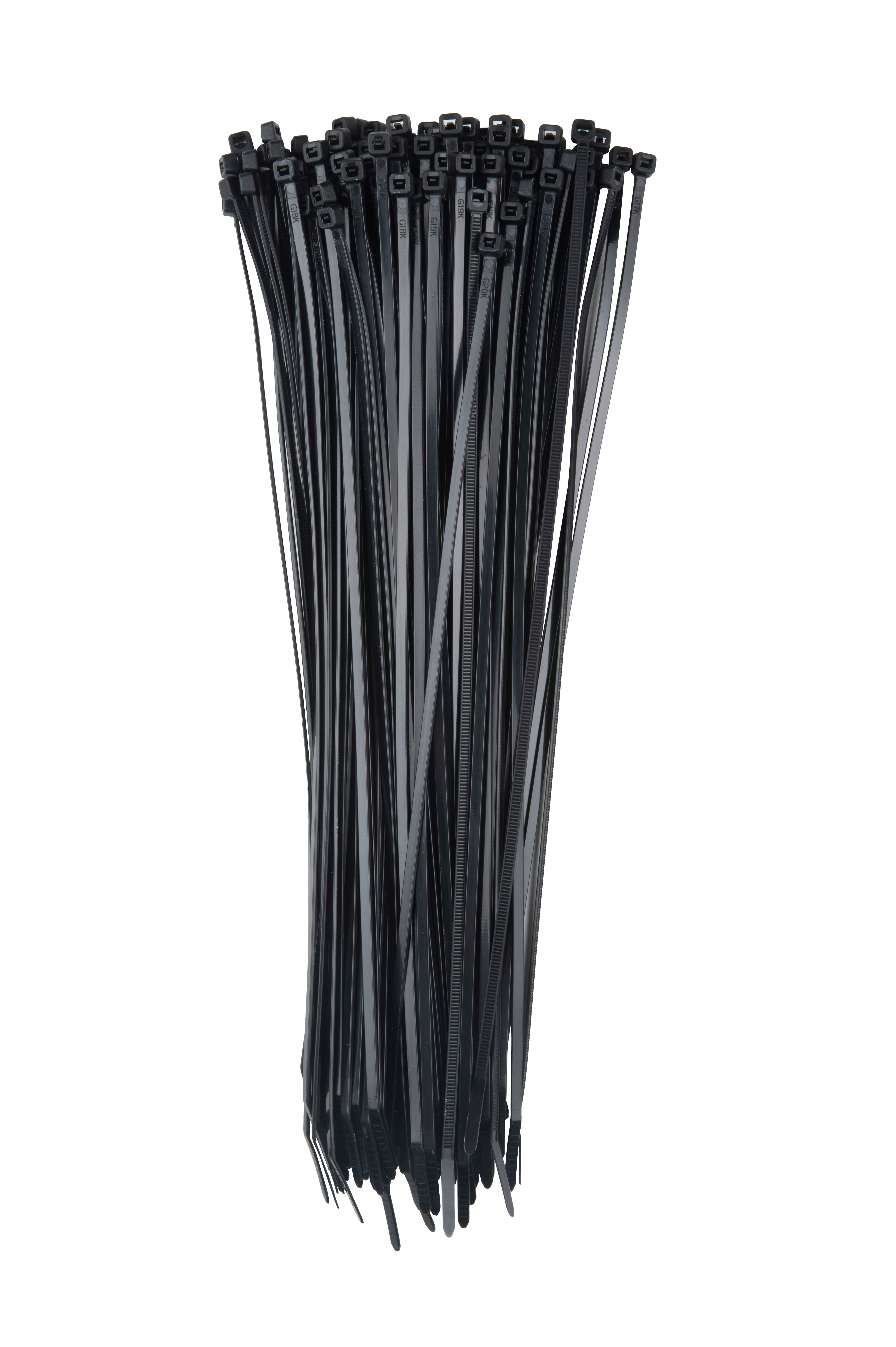 Hyperline GT-300IBC Стяжка нейлоновая неоткрывающаяся, безгалогенная (halogen free), 300x3.6 мм, полиамид 6.6, -40°C - +85°C, черная, (100 шт) — фото