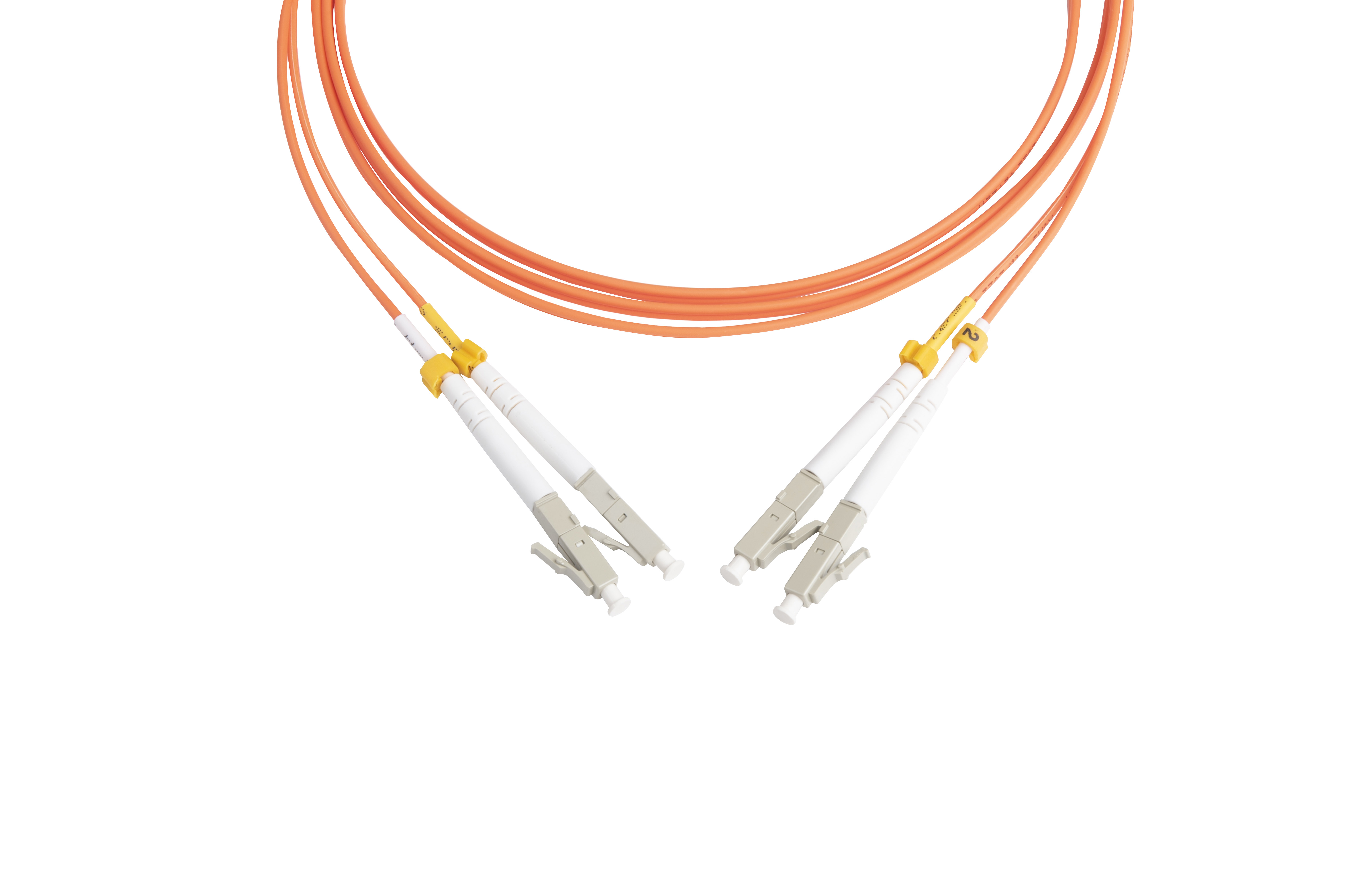 Hyperline FC-D2-50-LC/UR-LC/UR-H-2M-LSZH-OR Патч-корд волоконно-оптический (шнур) MM 50/125 (OM2), LC-LC, UPC, duplex, 2.0 мм, LSZH, 2 м (замена FC-D2-50-LC/PR-LC/PR-H-2M-LSZH-OR) — фото