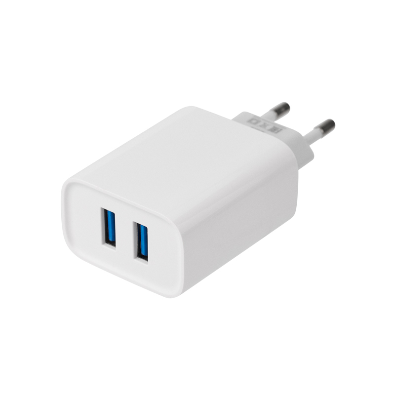 Сетевое зарядное устройство 2xUSB, 5В, 2,4А, белое REXANT
