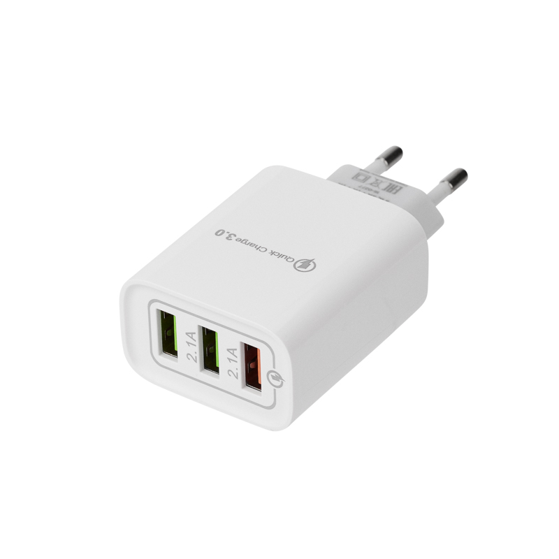 Сетевое зарядное устройство 3xUSB, 5В, 3А + 1А + 1А, белое REXANT