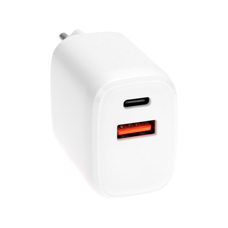 Сетевое зарядное устройство USB QC (20Вт) + Type C PD (20Вт), белое REXANT — фото