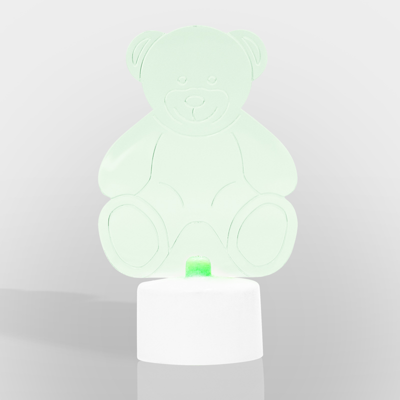 Фигура светодиодная на подставке Мишка 2D, RGB — фото