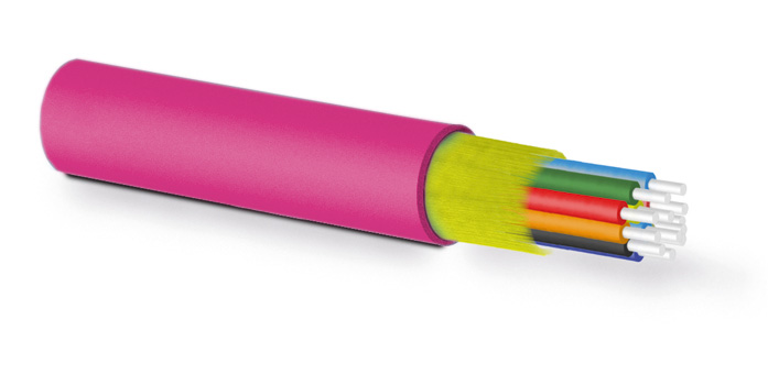 Hyperline FO-MC3-IN-504-12-LSZH-MG Кабель волоконно-оптический многомодовый 50/125 (OM4), для патч-кордов и кабельных сборок с коннекторами MPO/MTP, 12 волокон, LSZH, нг(А)-HF, внутренний 0°C – +70°C, 3.0 мм, маджента — фото