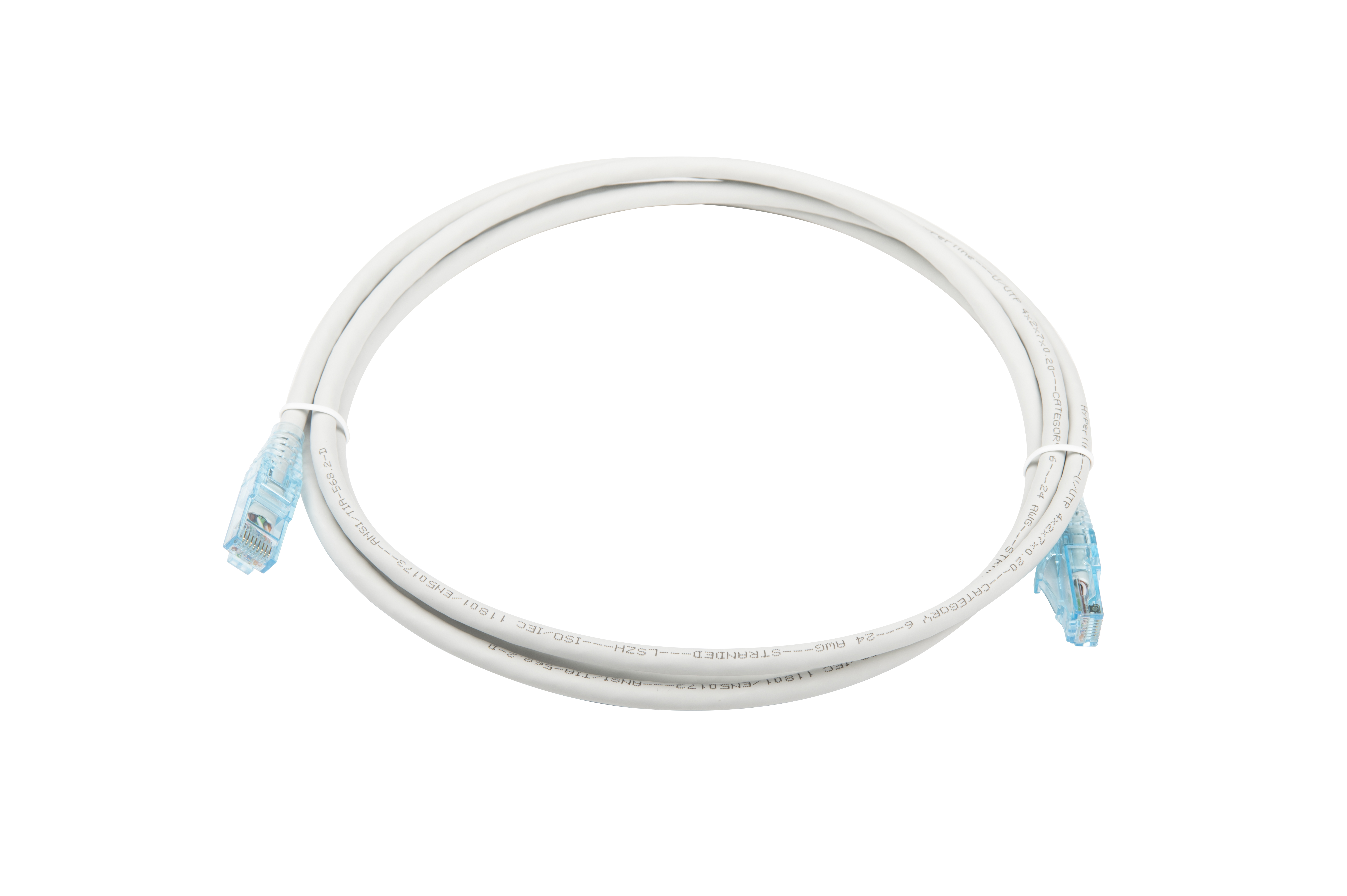 Hyperline PC-LPM-UTP-RJ45-RJ45-C6-2M-LSZH-GY Патч-корд RJ-45/RJ-45, неэкранированный U/UTP, категория 6 (100% Fluke Component Tested), 24AWG, LSZH, 2 м, серый