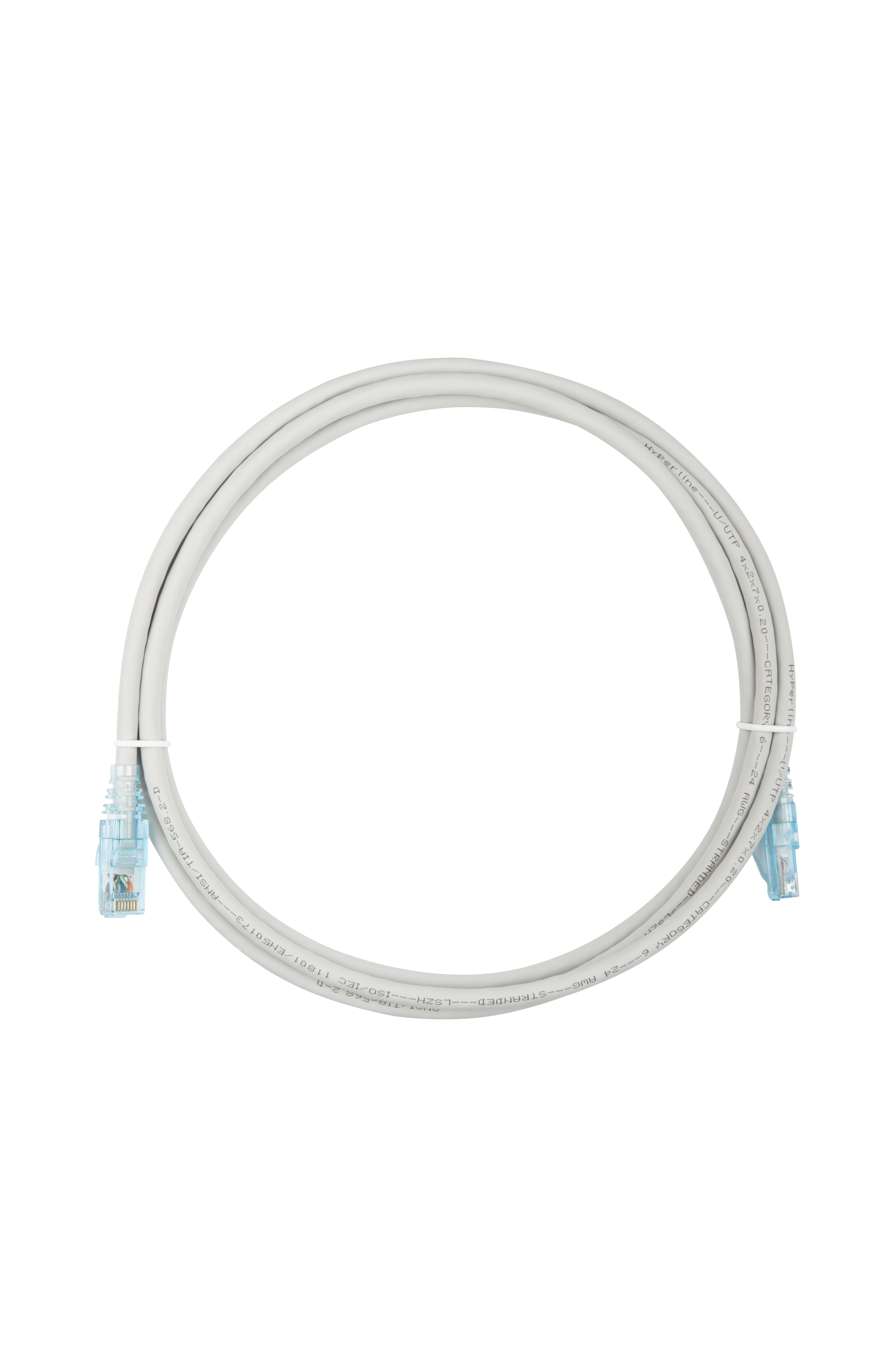 Hyperline PC-LPM-UTP-RJ45-RJ45-C6-2M-LSZH-GY Патч-корд RJ-45/RJ-45, неэкранированный U/UTP, категория 6 (100% Fluke Component Tested), 24AWG, LSZH, 2 м, серый — фото