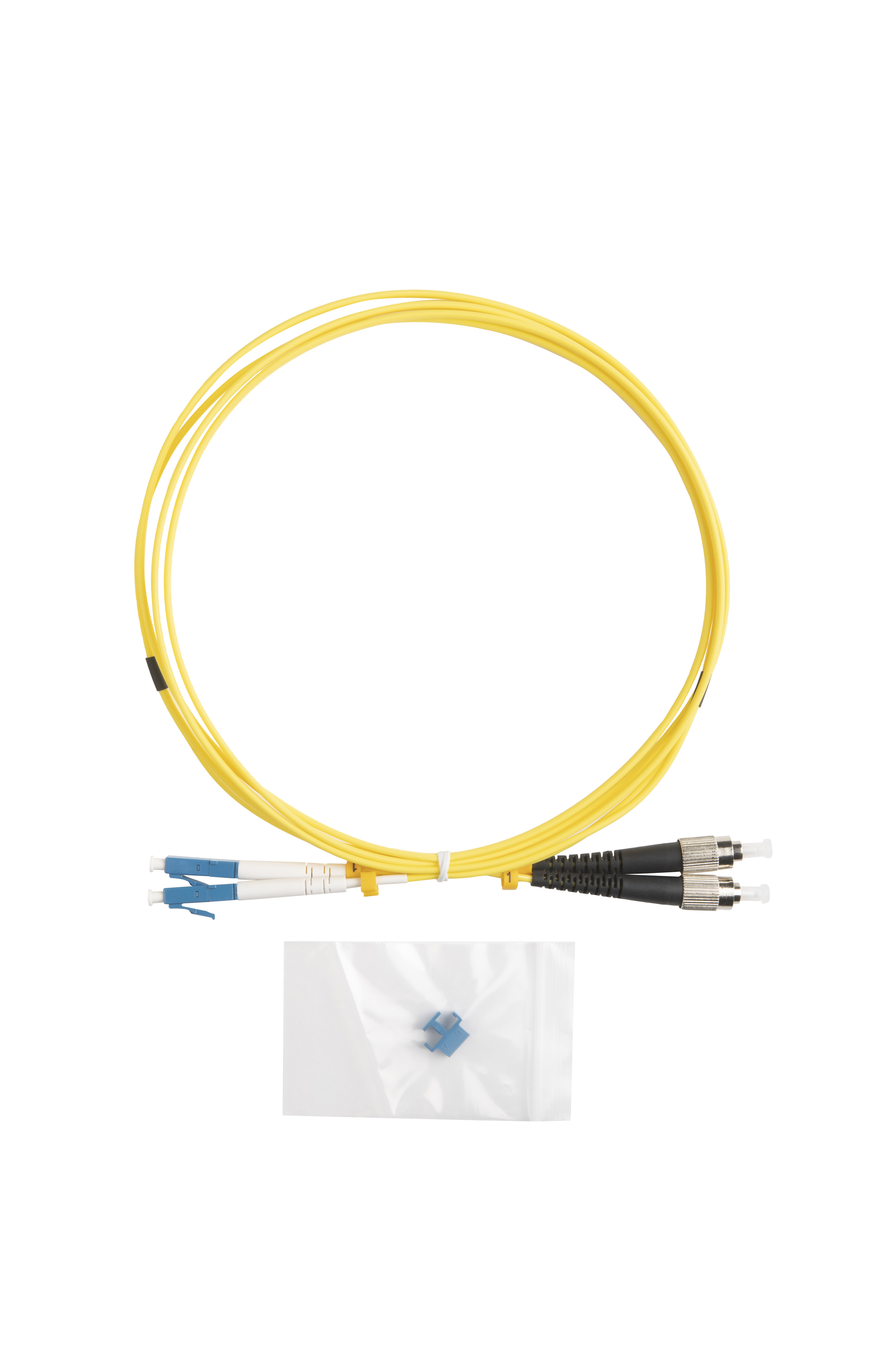 Hyperline FC-D2-9-FC/UR-LC/UR-H-2M-LSZH-YL Патч-корд волоконно-оптический (шнур) SM 9/125 (OS2), FC/UPC-LC/UPC, 2.0 мм, duplex, LSZH, 2 м — фото