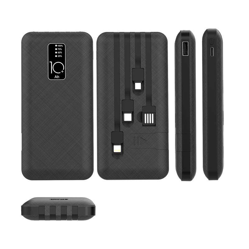 Портативное зарядное устройство Power Bank (аккумуляторная батарея) 10000мАч, черное REXANT — фото