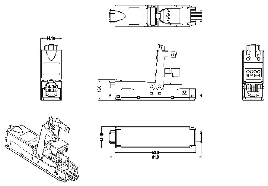 Hyperline CA3-IDC-C6A-SH-F-SL Проходной адаптер (coupler), категория 6A, полный экран, IDC — фото