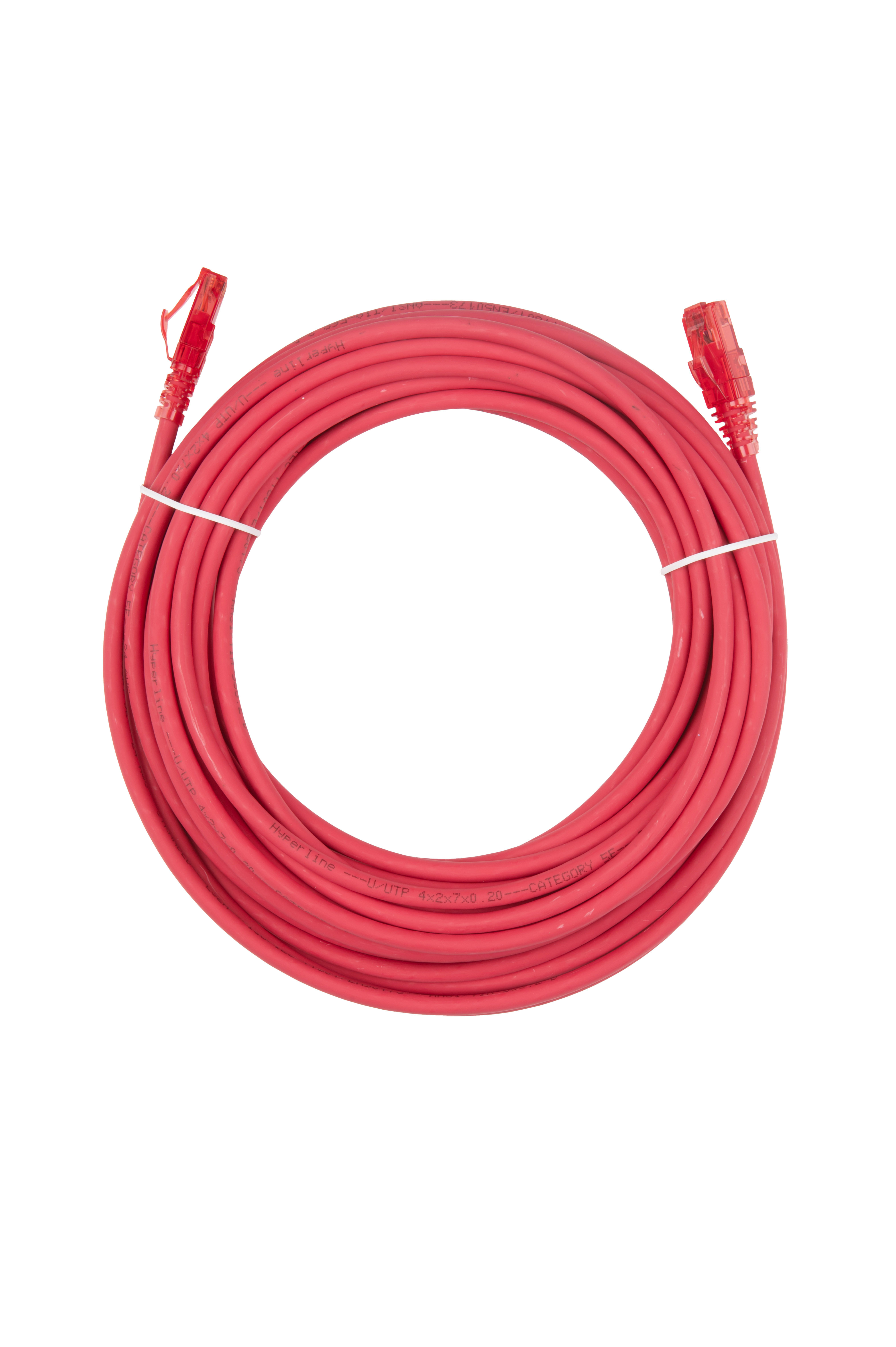 Hyperline PC-LPM-UTP-RJ45-RJ45-C5e-10M-LSZH-RD Патч-корд RJ-45/RJ-45, неэкранированный U/UTP, категория 5e (100% Fluke Component Tested), 24AWG, LSZH, 10 м, красный — фото