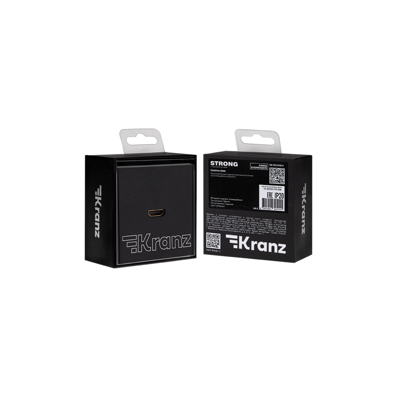 Розетка STRONG HDMI с/у антрацит KRANZ — фото