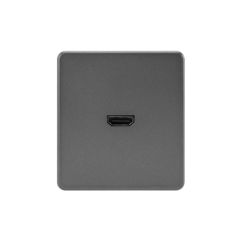 Розетка ROUND HDMI с/у титан KRANZ — фото