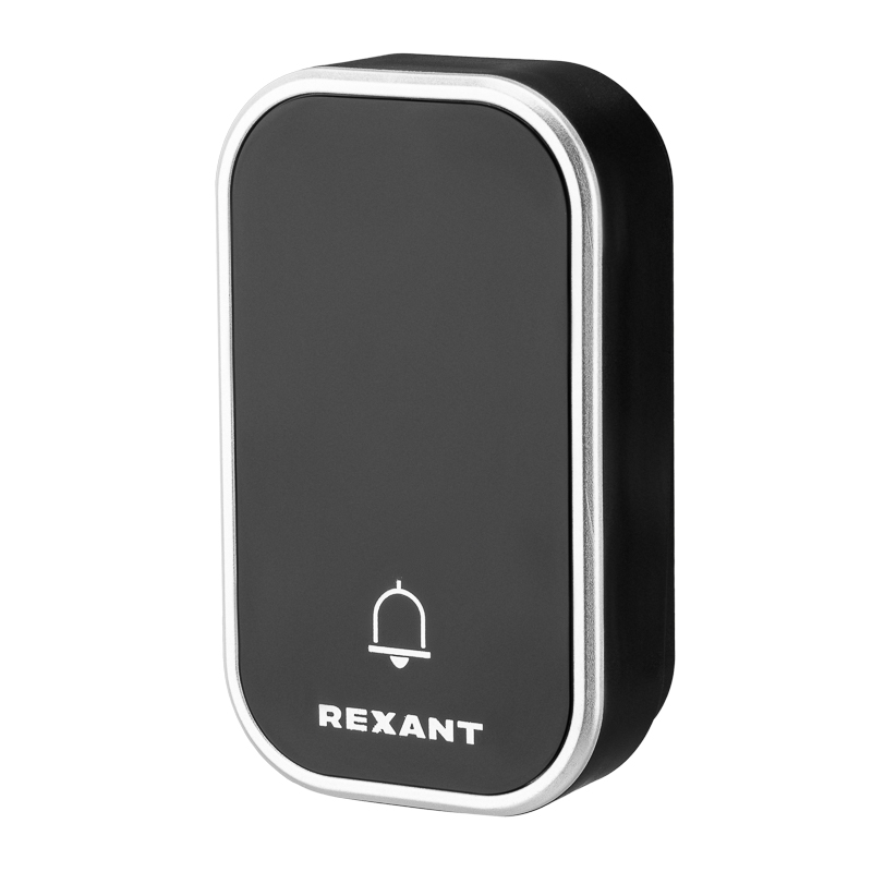 Беспроводной дверной звонок кинетический 38 мелодий 150м IP68 черный REXANT — фото