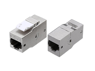 Hyperline CA2-KJ-C6A-SH-BK Проходной адаптер (coupler), RJ-45(8P8C) формата Keystone Jack, категория 6a, 4 пары, экранированный, черный — фото