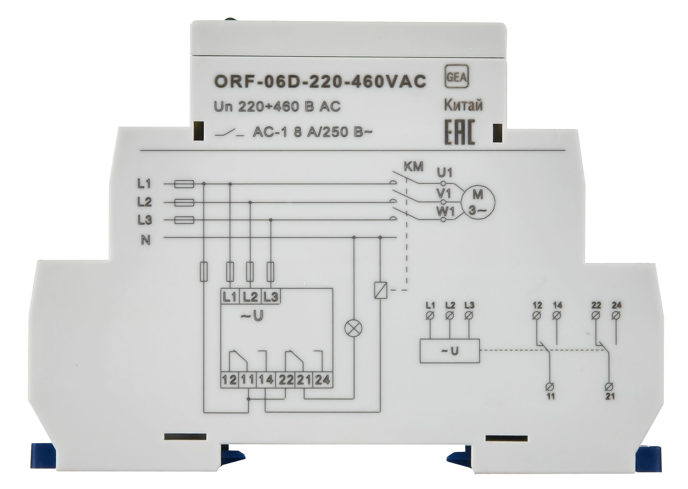 Реле контроля фаз ORF-06D 3 фазы 2 контакта 220-460В AC ONI — фото