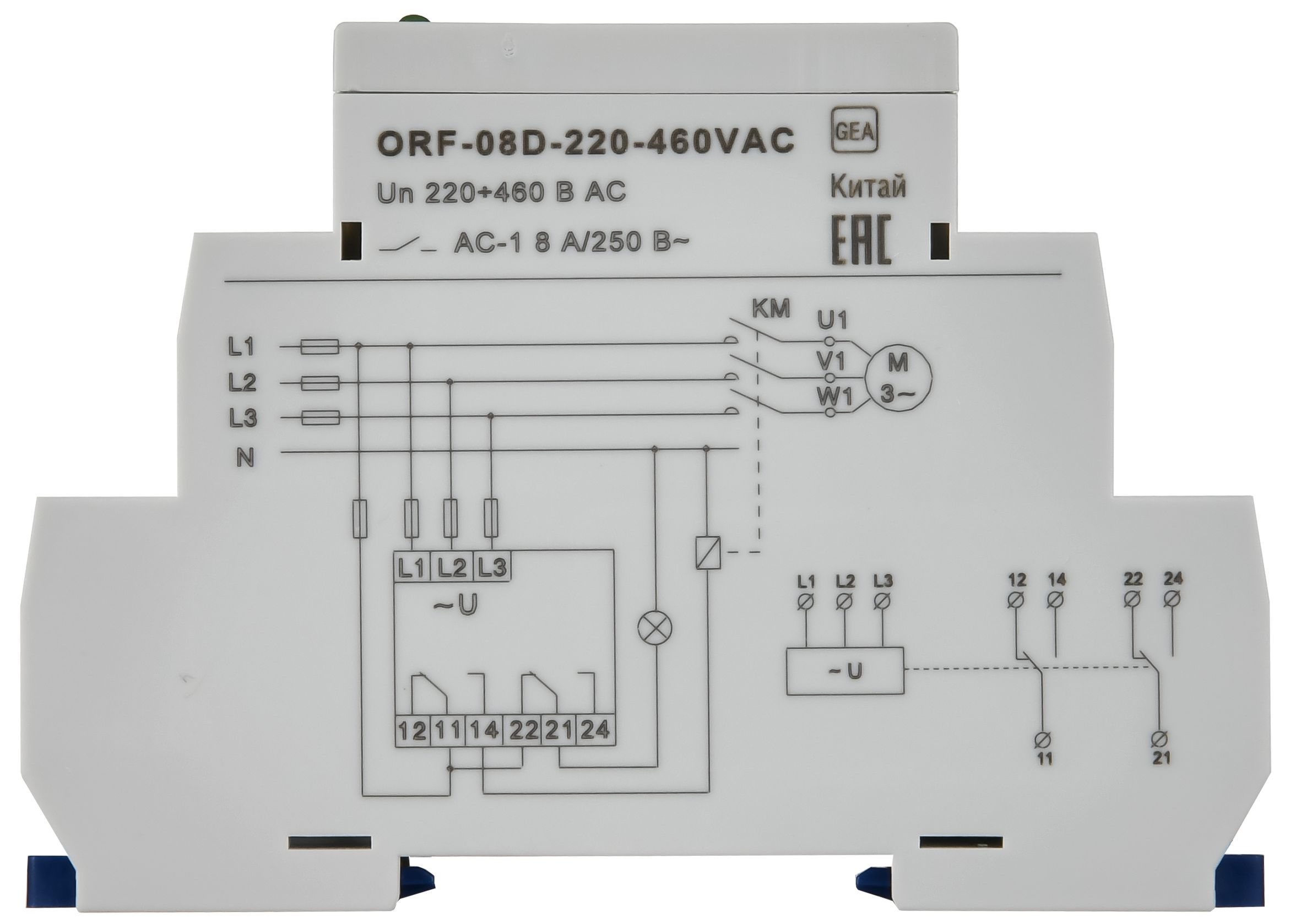 Реле контроля фаз ORF-08D 3 фазы 2 контакта 220-460В AC ONI — фото