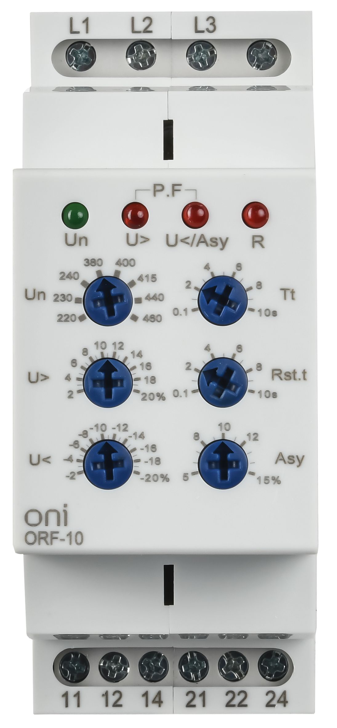 Реле контроля фаз ORF-10 3 фазы 2 контакта 220-460В AC ONI — фото