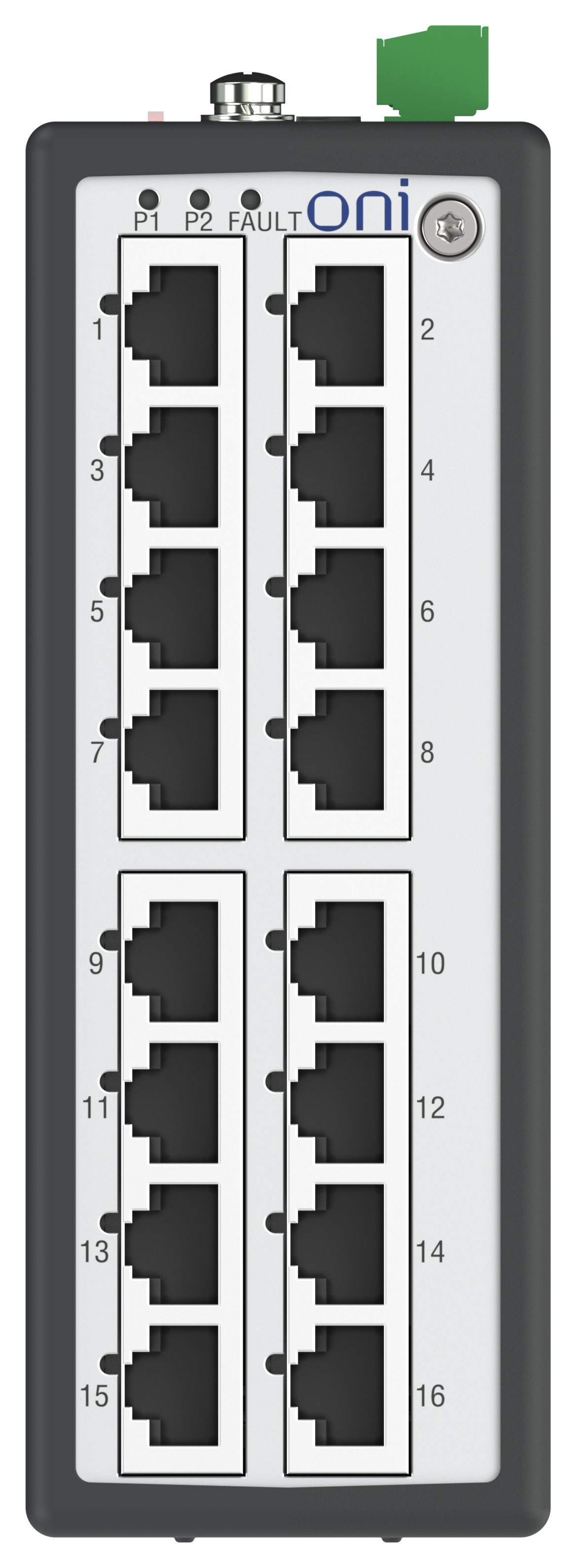 Коммутатор промышленный неуправляемый ISU-430 Ethernet 16 портов 10/100BaseT разъем RJ45 24В AC/12/24/48В DC с резервированием ONI — фото