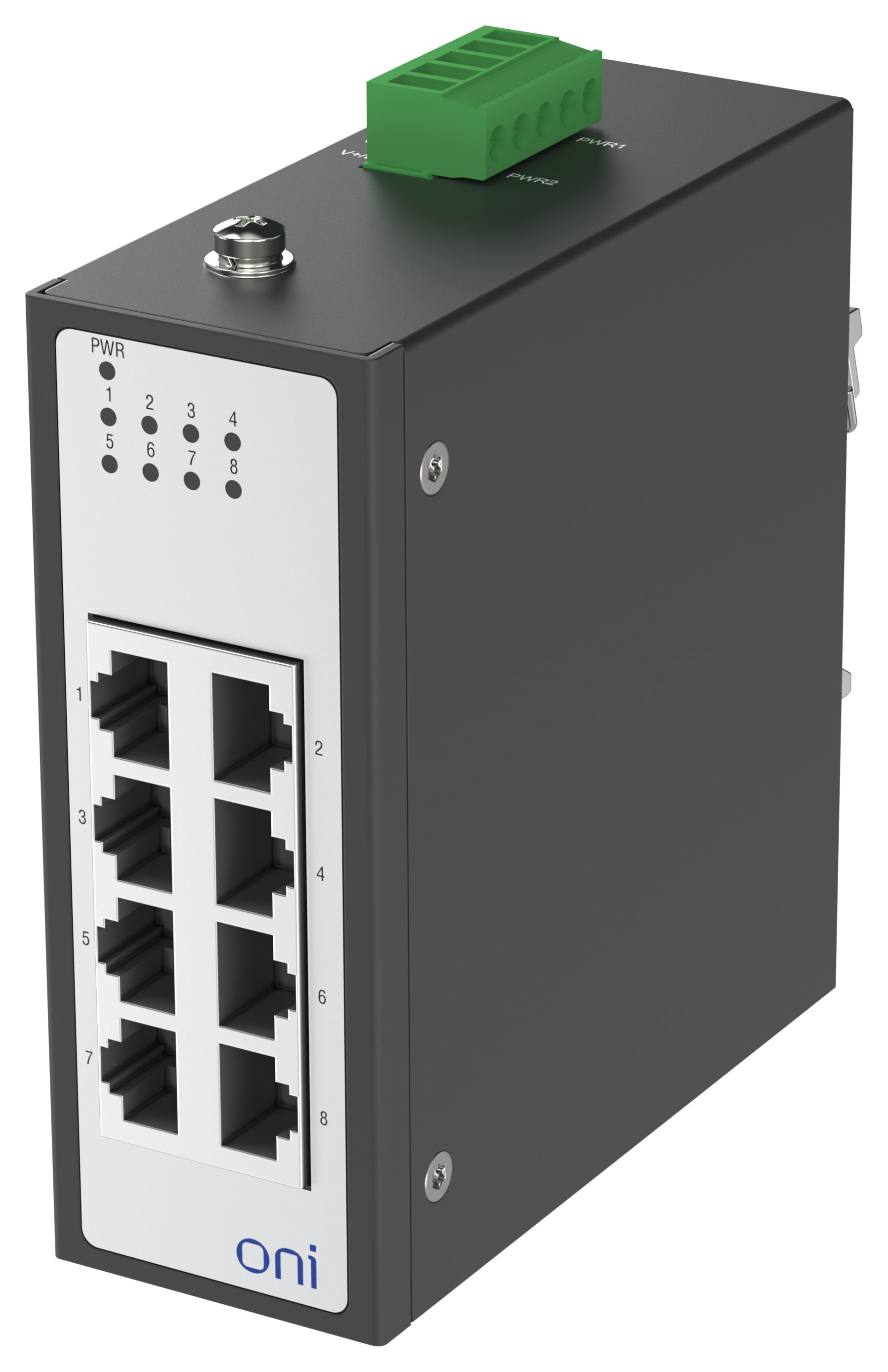 Коммутатор промышленный неуправляемый ISU-430 Ethernet 8 портов 10/100BaseT разъем RJ45 24В AC/12/24/48В DC с резервированием ONI — фото