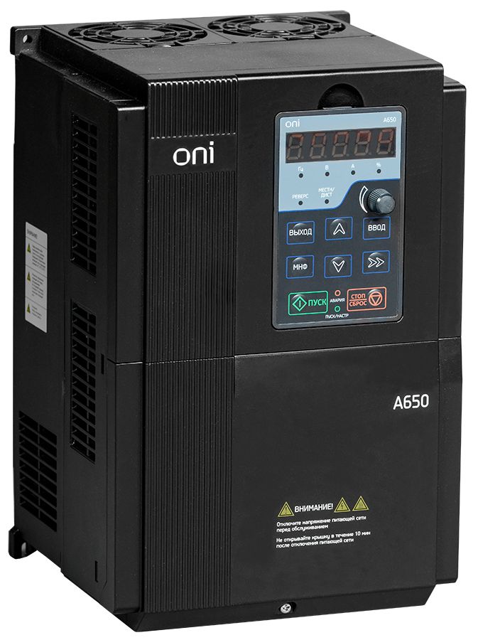 Преобразователь частоты A650 380В 3Ф 18,5kW 37А со встроенным тормозным модулем ONI