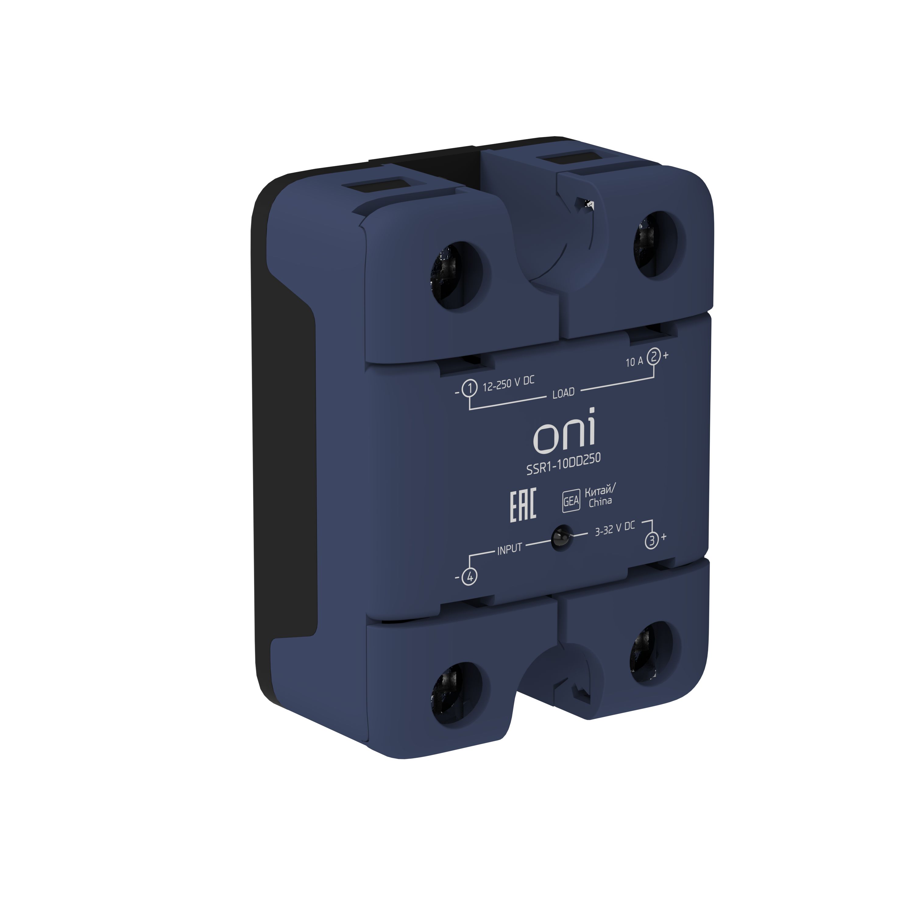 Реле твердотельное SSR1 10А 3-32В DC 12-250В DC ONI