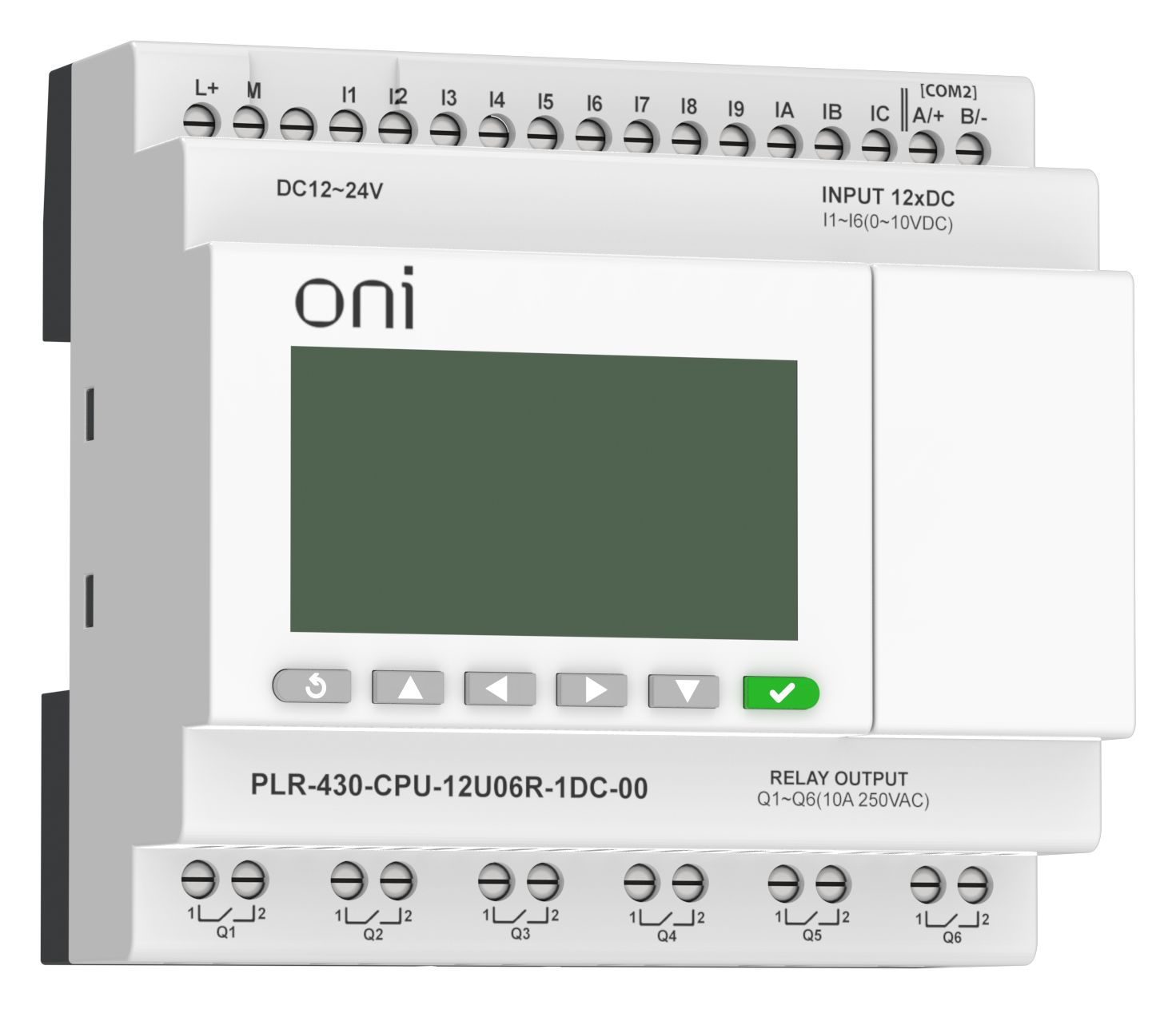 ПЛК 430 Модуль ЦПУ 6 DI 6 UI (0-10 В/DI) 6 RO 24В DC с экраном ONI