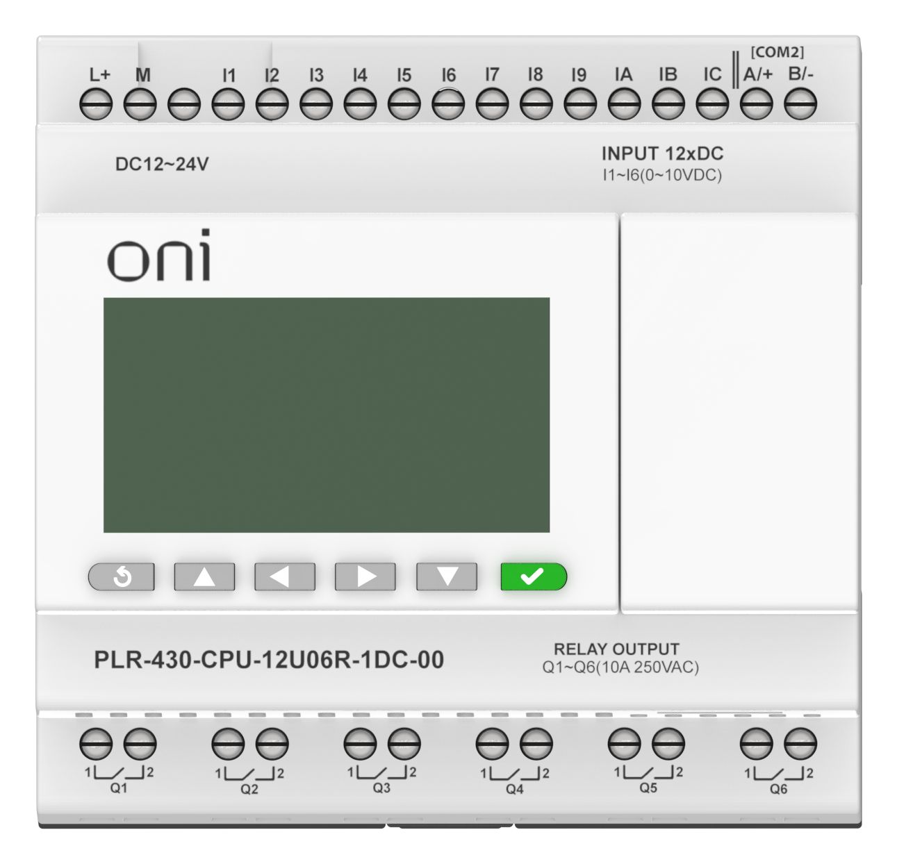 ПЛК 430 Модуль ЦПУ 6 DI 6 UI (0-10 В/DI) 6 RO 24В DC с экраном ONI — фото