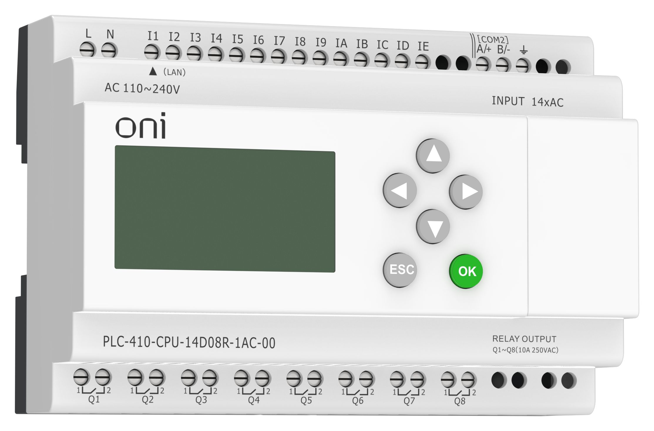 ПЛК 410 Модуль ЦПУ 14 DI 8 RO 220В AC с Ethernet портом с экраном ONI — фото