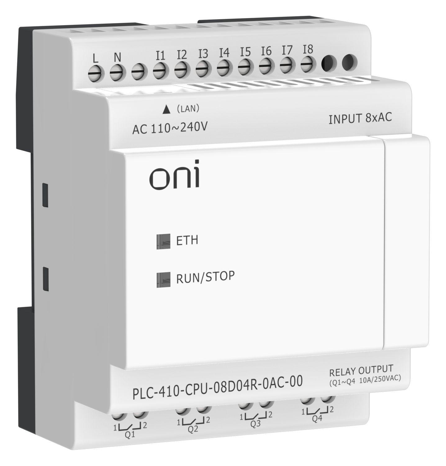 ПЛК 410 Модуль ЦПУ 8 DI 4 RO 220В AC с Ethernet портом без экрана ONI — фото