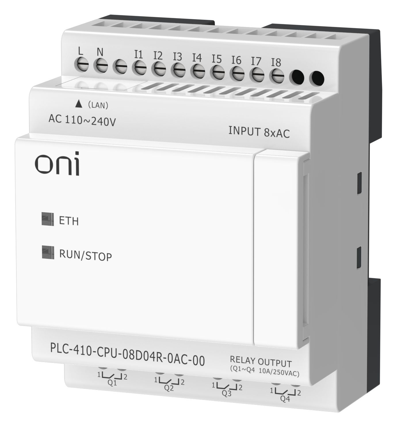 ПЛК 410 Модуль ЦПУ 8 DI 4 RO 220В AC с Ethernet портом без экрана ONI — фото