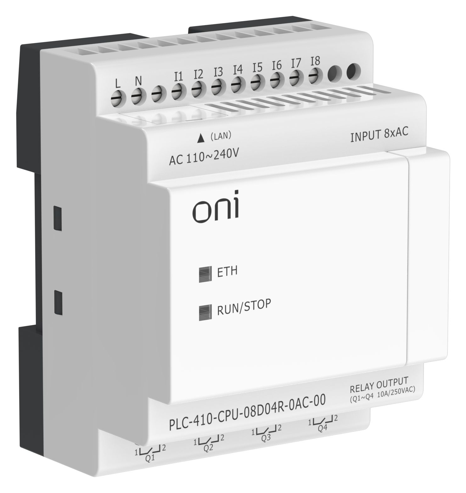 ПЛК 410 Модуль ЦПУ 8 DI 4 RO 220В AC с Ethernet портом без экрана ONI — фото