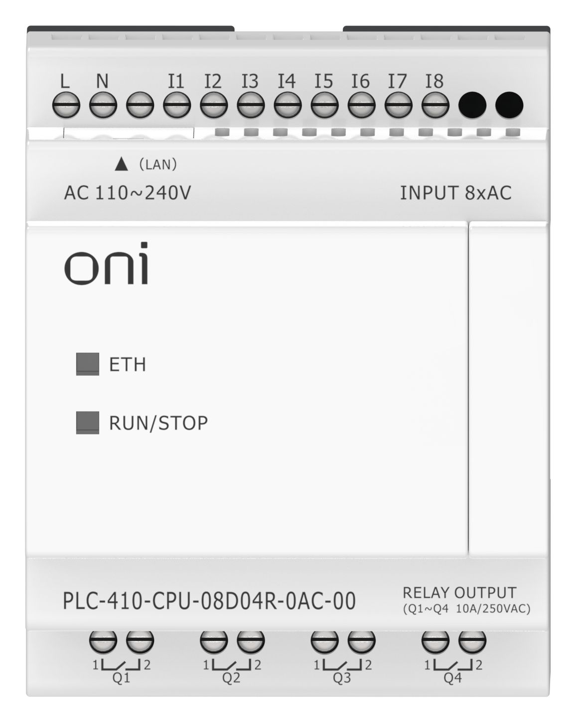 ПЛК 410 Модуль ЦПУ 8 DI 4 RO 220В AC с Ethernet портом без экрана ONI — фото