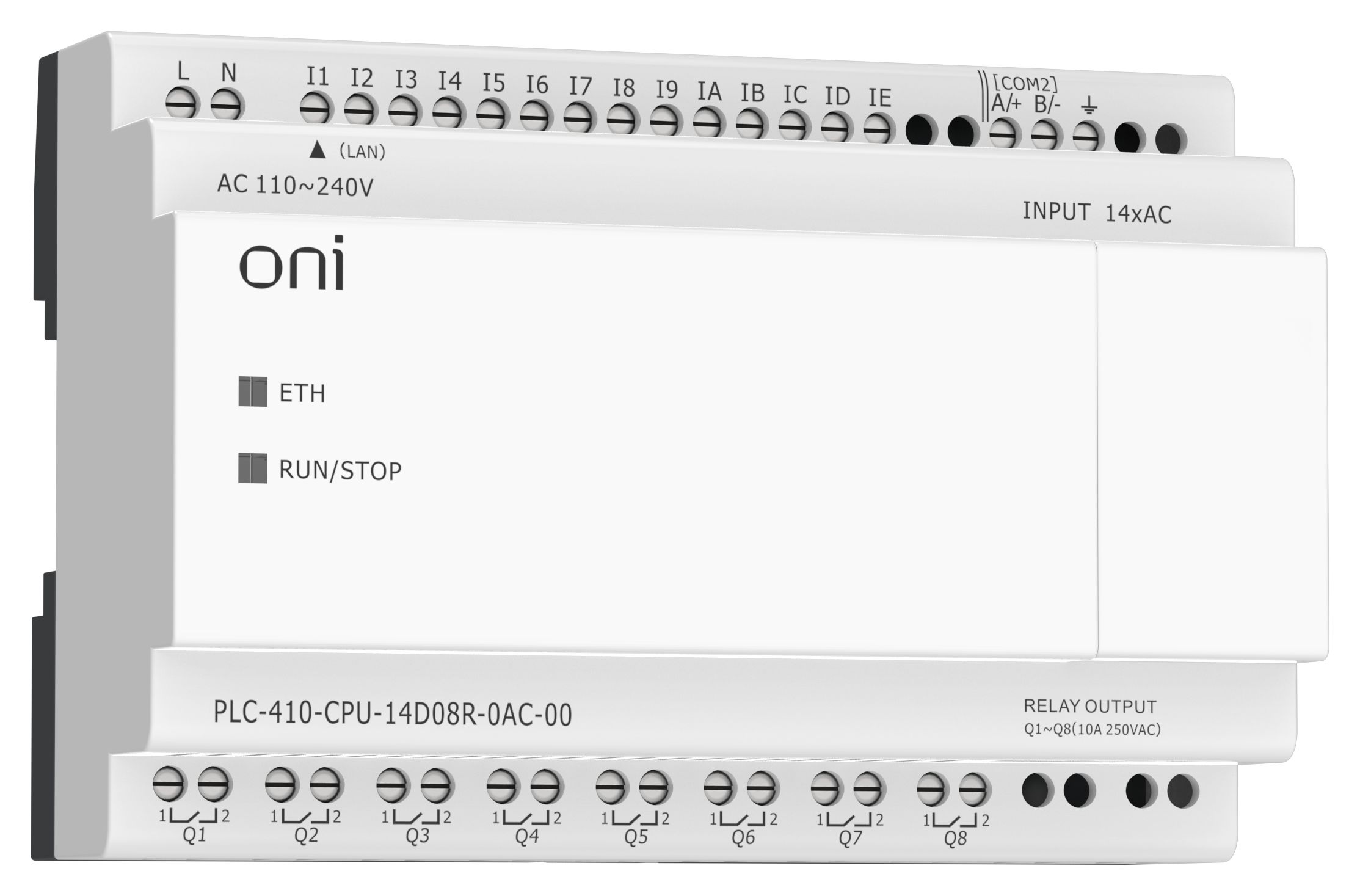 ПЛК 410 Модуль ЦПУ 14 DI 8 RO 220В AC с Ethernet портом без экрана ONI — фото