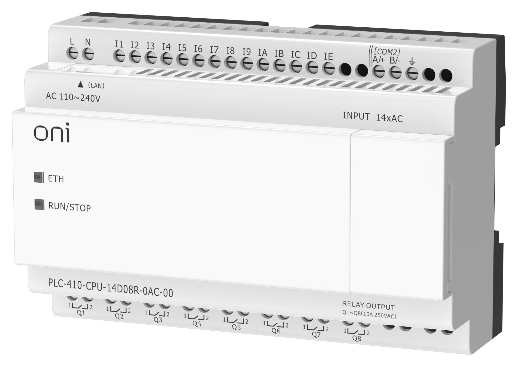 ПЛК 410 Модуль ЦПУ 14 DI 8 RO 220В AC с Ethernet портом без экрана ONI — фото