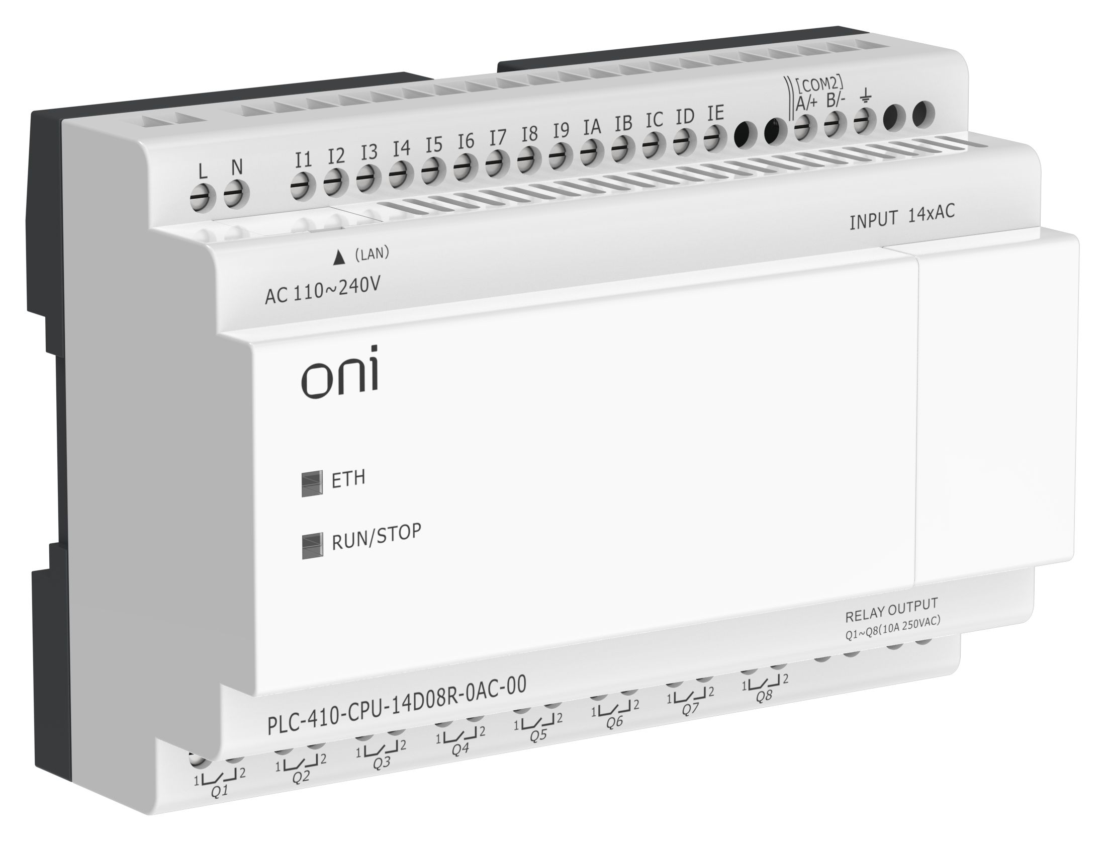 ПЛК 410 Модуль ЦПУ 14 DI 8 RO 220В AC с Ethernet портом без экрана ONI — фото
