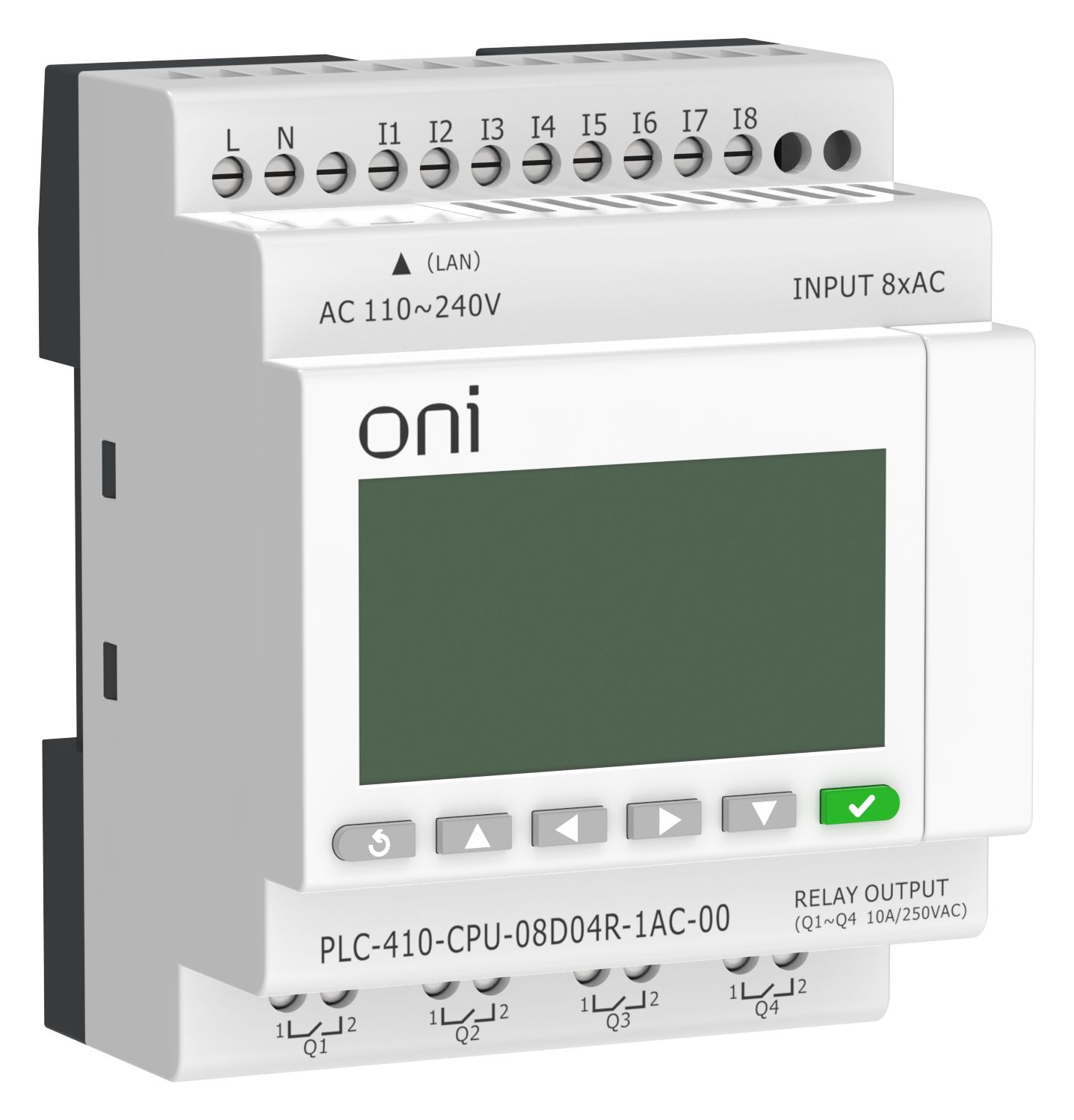 ПЛК 410 Модуль ЦПУ 8 DI 4 RO 220В AC с Ethernet портом с экраном ONI — фото