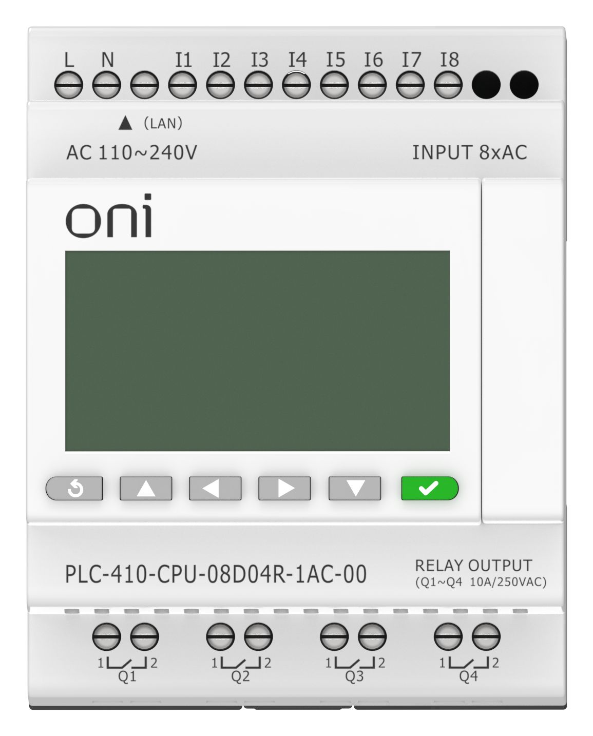 ПЛК 410 Модуль ЦПУ 8 DI 4 RO 220В AC с Ethernet портом с экраном ONI — фото