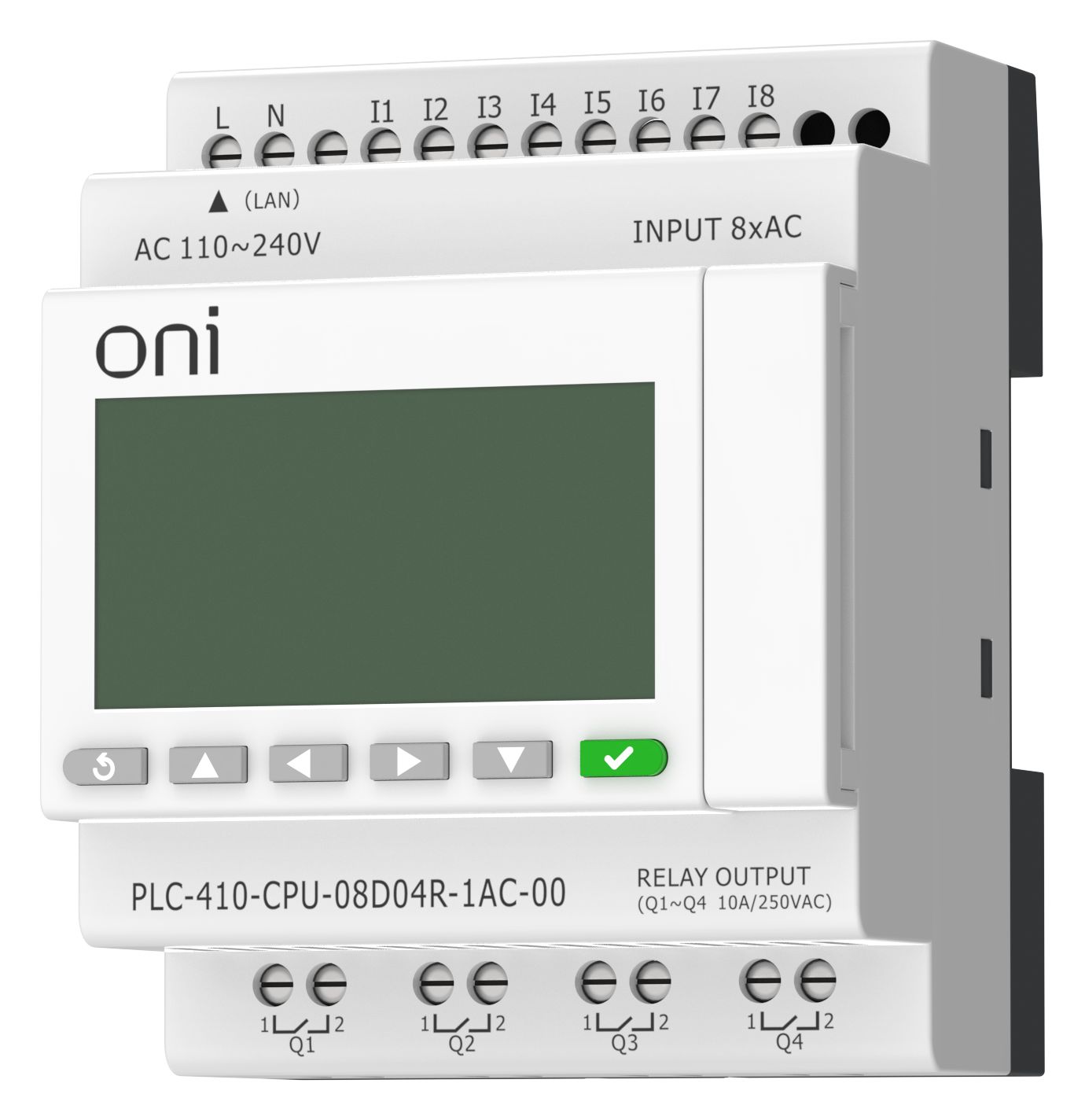 ПЛК 410 Модуль ЦПУ 8 DI 4 RO 220В AC с Ethernet портом с экраном ONI — фото