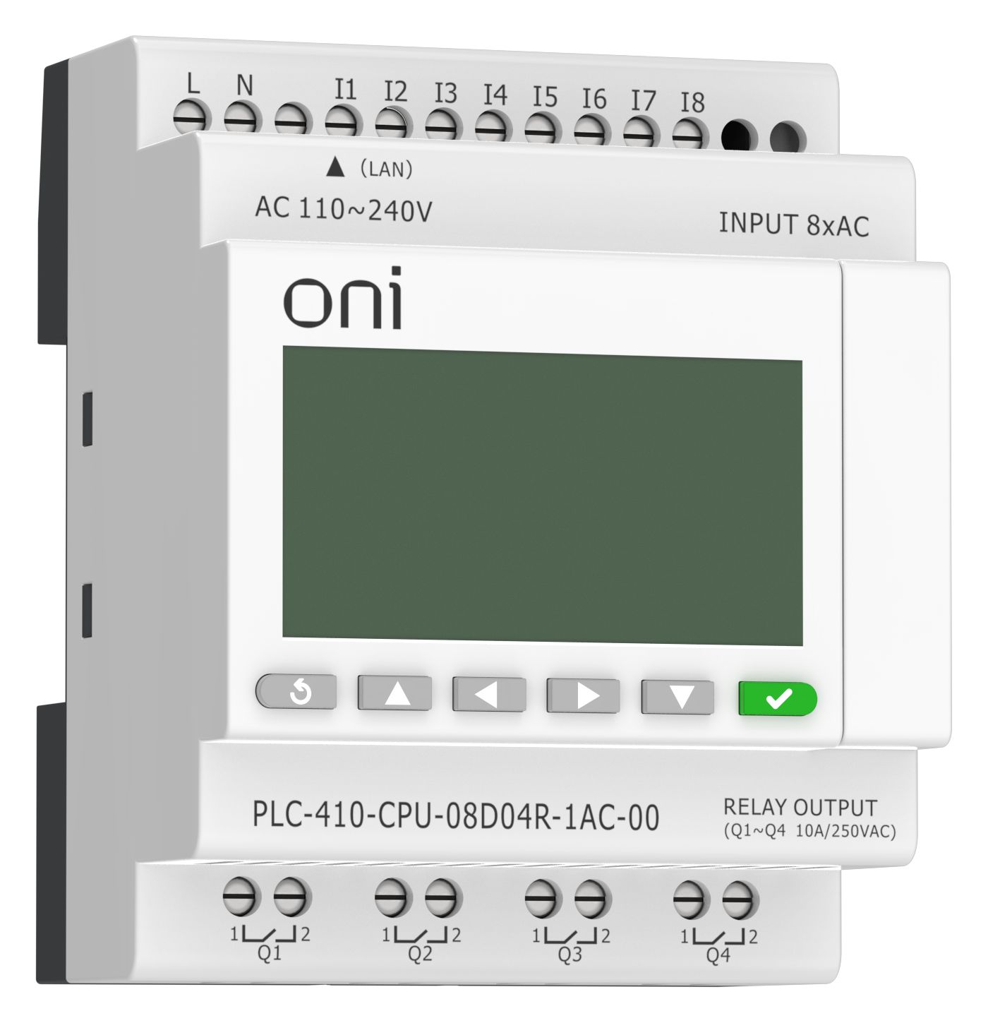 ПЛК 410 Модуль ЦПУ 8 DI 4 RO 220В AC с Ethernet портом с экраном ONI — фото