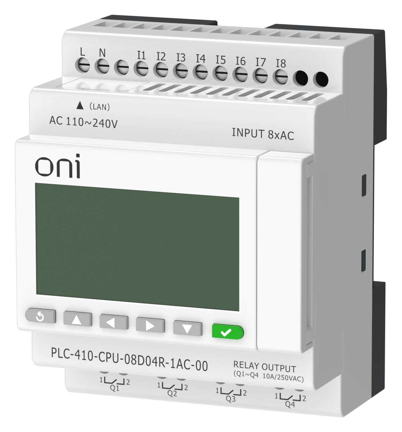 ПЛК 410 Модуль ЦПУ 8 DI 4 RO 220В AC с Ethernet портом с экраном ONI — фото